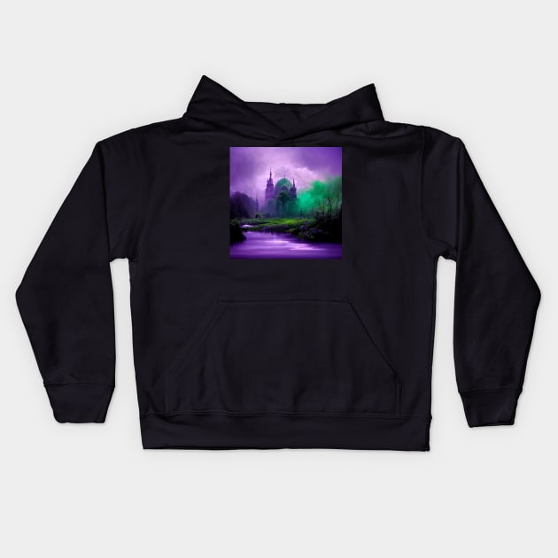 Alien Planet | Castle Kids Hoodie by Kazaiart